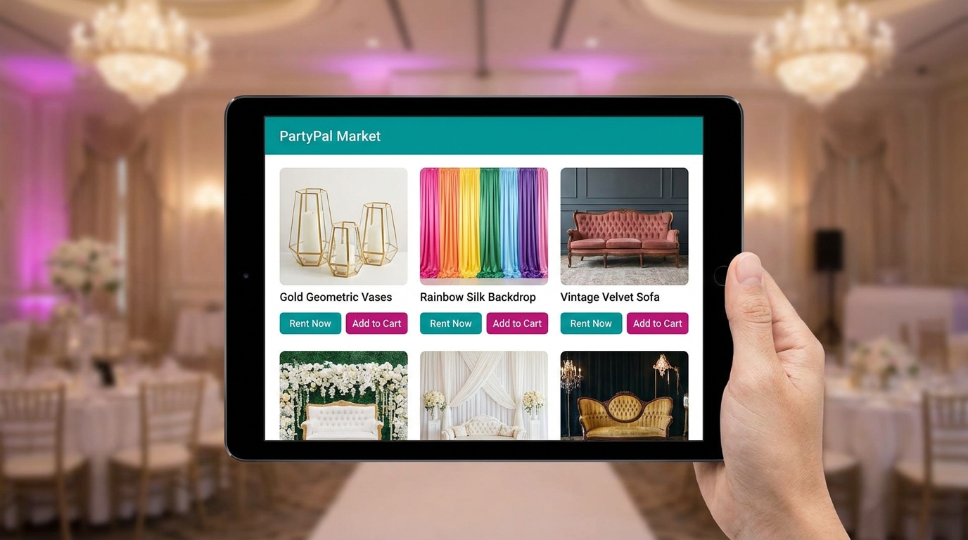 Catálogo do Marketplace B2B em um tablet